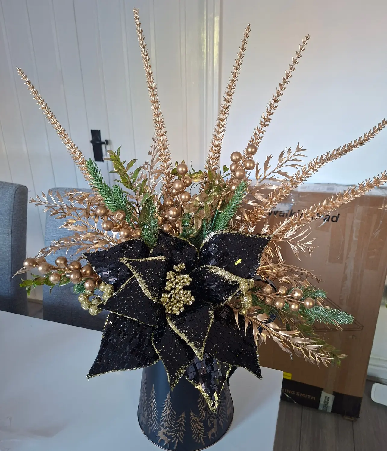 Christmas Tin Jug Display